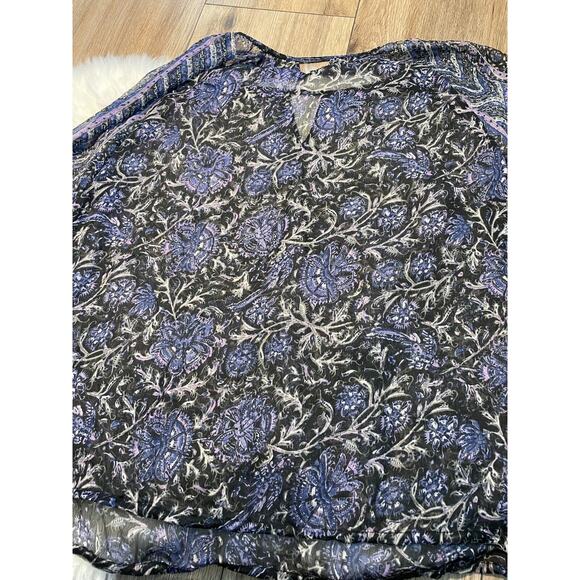NWT Lucky Brand Live in Love Womens Sz Medium Sheer Blouse Boho Peasant - Picture 14 of 15